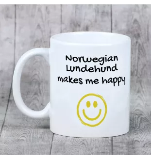 Norwegischer Lundehund, Norsk Lundehund - Tasse mit Hund, fröhliche Tasse für Hundeliebhaber, personalisiertes Geschenk der Marke Art-Dog