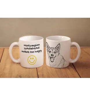 Chien norvégien de macareux, Lundehund - tasse avec chien, une tasse joyeuse pour les amoureux des chiens, un cadeau personnalisé de la marque Art-Dog