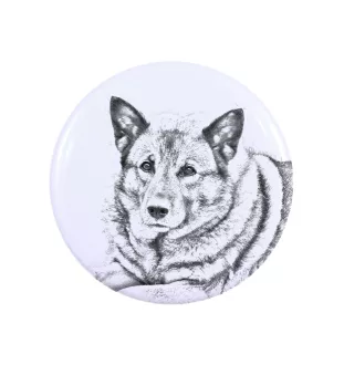 Norwegischer Elchhund, Grahund, Norwegian Elkhound - Anstecknadel mit Ihrem Hund, fügen Sie Ihr eigenes Foto hinzu, Marke Art-Dog