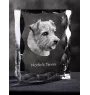 Norfolk Terrier - crystal with a picture of a dog, glass statuette with a picture, unique frame with a picture from Art-Dog brand
