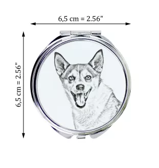 Chien norvégien de macareux, Lundehund - miroir de poche avec chien, miroir personnalisé pour sac à main, miroir compact avec impression de la marque Art-Dog