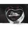Norwegian Elkhound, Norsk elghund, Gray Norwegian Elkhound - a photo of a dog in crystal, crystal heart, unique photo frame from the Art-Dog brand