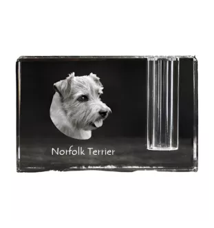 Norfolk Terrier - Porte-stylos, organiseur en cristal avec photo de chien, décoration de bureau unique par la marque Art-Dog