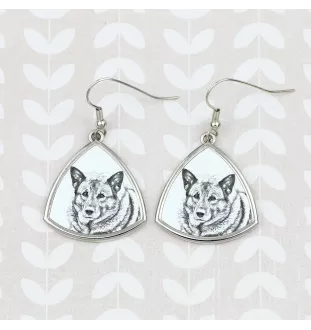 Chien d'élan norvégien - boucles d'oreilles avec chien, boucles d'oreilles pendantes avec photo, bijoux personnalisés avec impression de la marque Art-Dog
