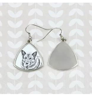 Norwegischer Elchhund, Grahund, Norwegian Elkhound - Hund Ohrringe, hängende Ohrringe mit Bild, personalisierter Schmuck mit dem Aufdruck der Marke Art-Dog