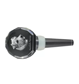 Norfolk Terrier - Crystal bottle stopper, unique wine stopper with photo, personalised gift for sommelier by Art-Dog brand