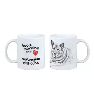 Norwegischer Elchhund, Grahund, Norwegian Elkhound - Tasse mit Hund, Tasse mit Bild, personalisiertes Geschenk der Marke Art-Dog