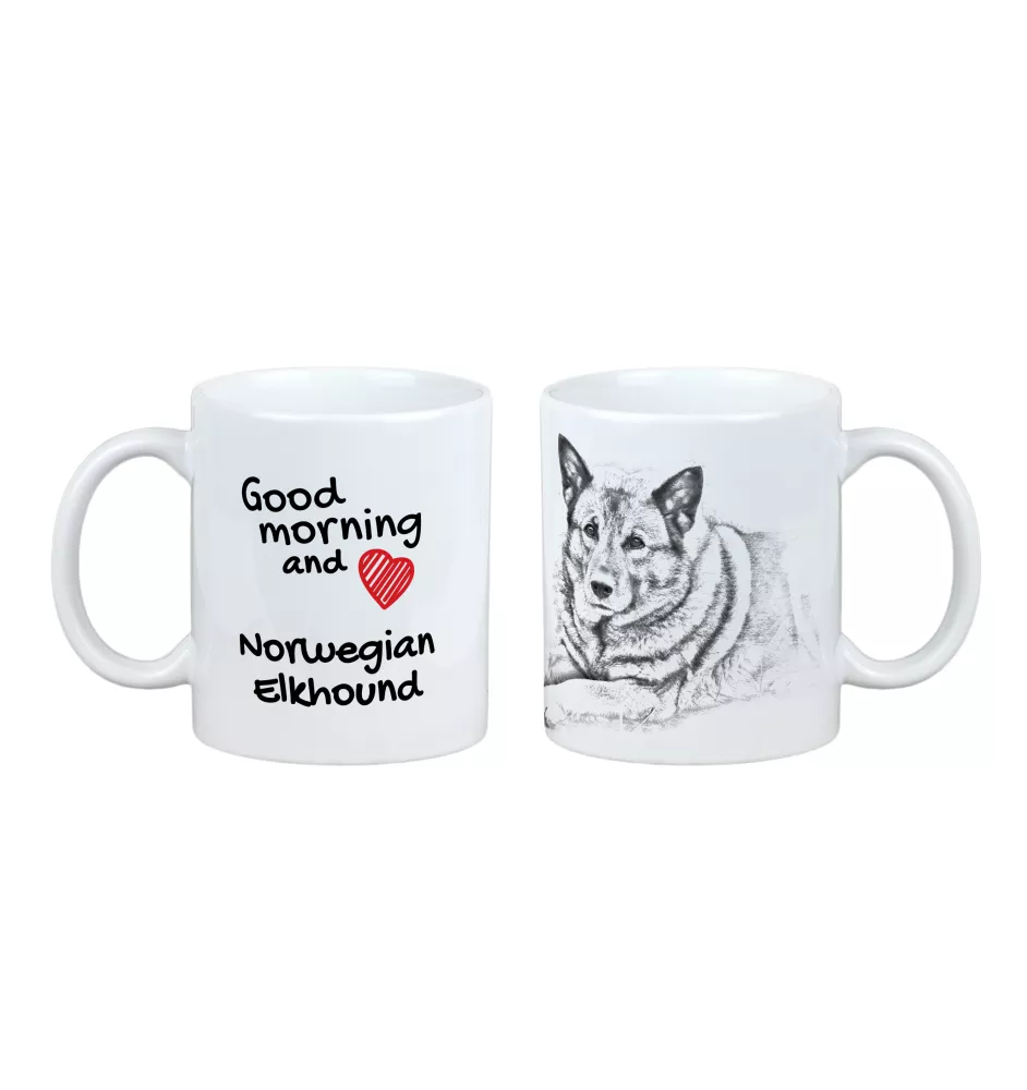 Norwegischer Elchhund, Grahund, Norwegian Elkhound - Tasse mit Hund, Tasse mit Bild, personalisiertes Geschenk der Marke Art-Dog