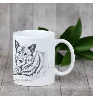 Norwegian Elkhound, Norsk elghund, Gray Norwegian Elkhound - cup with a dog, cup with a photo, personalized gift from the Art-Dog brand