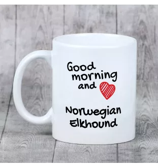 Norwegian Elkhound, Norsk elghund, Gray Norwegian Elkhound - cup with a dog, cup with a photo, personalized gift from the Art-Dog brand