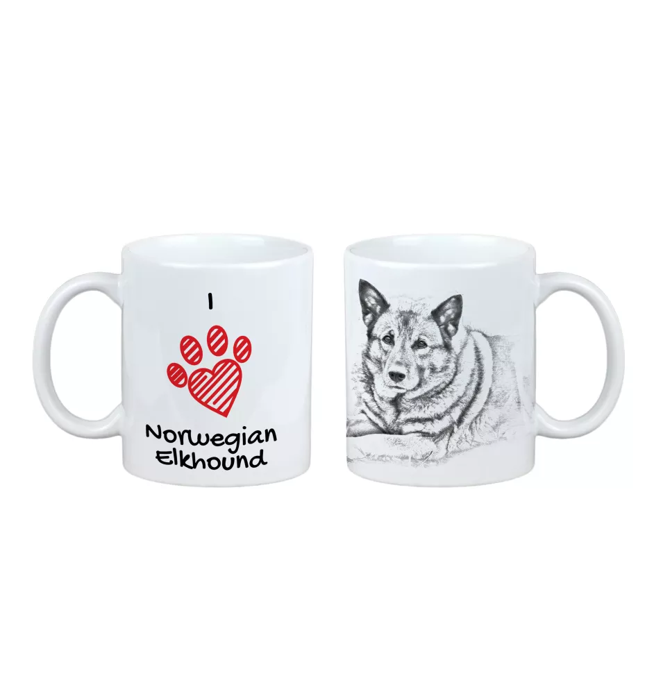 Norwegischer Elchhund, Grahund, Norwegian Elkhound - Tasse mit Hund, entzückende Tasse mit Grafik, Geschenk mit Ihrem Foto von der Marke Art-Dog