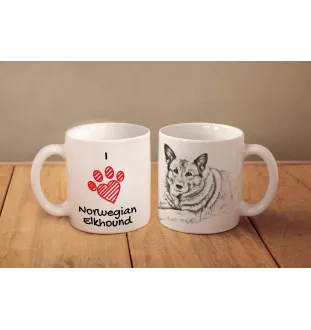 Norwegischer Elchhund, Grahund, Norwegian Elkhound - Tasse mit Hund, entzückende Tasse mit Grafik, Geschenk mit Ihrem Foto von der Marke Art-Dog