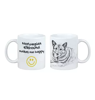 Chien d'élan norvégien - tasse avec chien, une tasse joyeuse pour les amoureux des chiens, un cadeau personnalisé de la marque Art-Dog