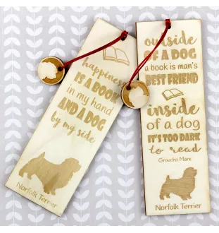 Norfolk Terrier - Lesezeichen mit Hund, personalisiertes Lesezeichen, Hundeaccessoire für Leser der Marke Art-Dog