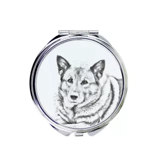 Chien d'élan norvégien - miroir de poche avec chien, miroir personnalisé pour sac à main, miroir compact avec impression de la marque Art-Dog