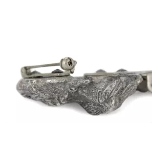 Norfolk Terrier - broche avec pince, support pour numéro de départ, épingle argentée pour exposition de chiens de la marque Art-Dog