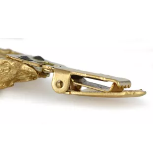 Norfolk Terrier - Brosche mit Clip, vergoldeter Startnummernhalter, elegante Hundeaustellungsnadel der Marke Art-Dog