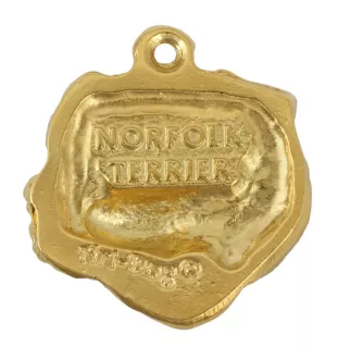 Norfolk Terrier - Schlüsselanhänger und Halskette mit Hund in einer Box, vergoldetes Produkt von hoher Qualität, Marke Art-Dog