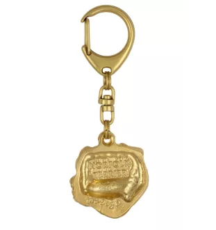 Norfolk Terrier - porte-clés et collier avec chien dans une boîte, produit plaqué or de haute qualité, marque Art-Dog