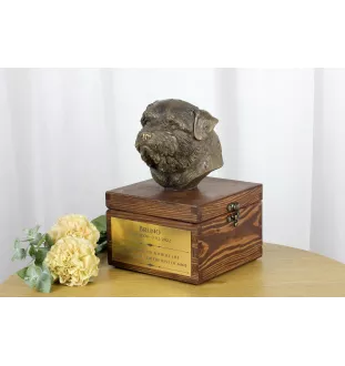 Norfolk Terrier - urn for dog ashes with a statuette, small urn for a dog, personalized urn with a bust of a dog by Art-Dog brand