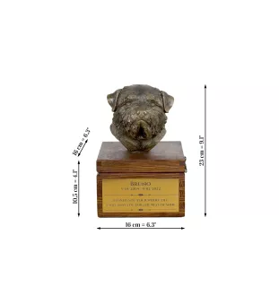 Norfolk Terrier - urn for dog ashes with a statuette, small urn for a dog, personalized urn with a bust of a dog by Art-Dog brand