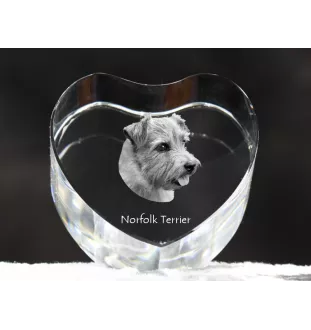 Norfolk Terrier - une photo de chien dans un cristal, un cœur en cristal, un cadre photo exceptionnel de la marque Art-Dog