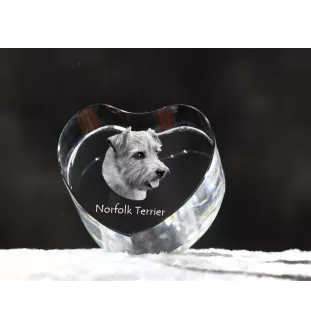 Norfolk Terrier - Hundebild im Kristall, Kristallherz, einzigartiger Bilderrahmen der Marke Art-Dog