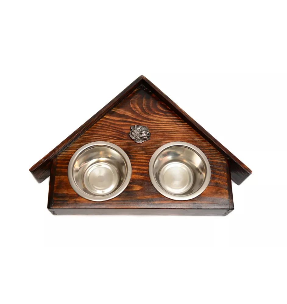 Norfolk Terrier - support en bois avec des bols pour chien, bols pour chien décoratifs, cadeau pour l'adoption d'un chien de la marque Art-Dog