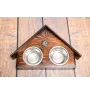 Norfolk Terrier - wooden stand with bowls for a dog, decorative dog bowls, a gift for adopting a dog from the Art-Dog brand