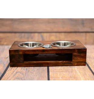 Norfolk Terrier - support en bois avec des bols pour chien, bols pour chien en acier, cadeau pour l'adoption d'un chien de la marque Art-Dog