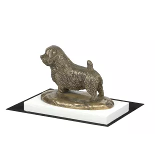Norfolk Terrier - statuette de chien, figurine sur un socle blanc, trophée pour exposition de chiens de la marque Art-Dog