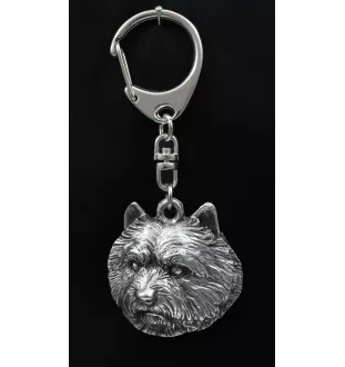 Norwich Terrier - Versilberter Schlüsselanhänger mit Hund, Handtaschen-Dekoration, Rucksack-Anhänger der Marke Art-Dog