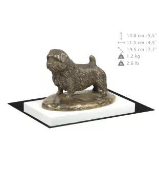 Norfolk Terrier - statuette de chien, figurine sur un socle blanc, trophée pour exposition de chiens de la marque Art-Dog