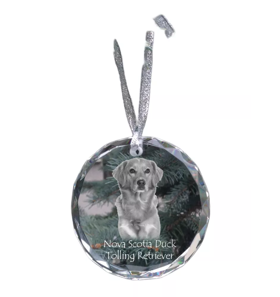Nova Scotia Duck Tolling Retriever, Toller - Kristallkugel mit Foto, Hundebild im Kristall, personalisierter Christbaumschmuck von Art-Dog.