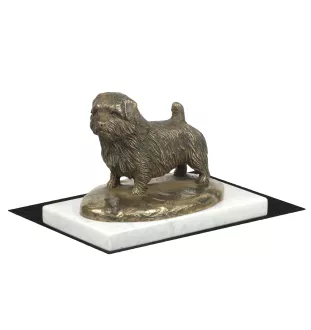 Norfolk Terrier - une statuette de chien, une figurine en marbre blanc, un trophée pour l'exposition de chiens de la marque Art-Dog