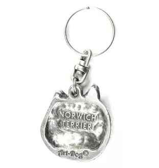 Norwich Terrier - Silver-plated dog pendant, handbag decoration, backpack pendant by Art-Dog brand