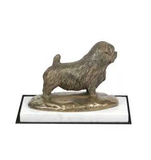 Norfolk Terrier - Hundestatue, Figur auf weißem Marmor, Trophäe für die Art-Dog-Hundeaustellung