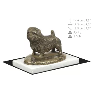 Norfolk Terrier - Hundestatue, Figur auf weißem Marmor, Trophäe für die Art-Dog-Hundeaustellung