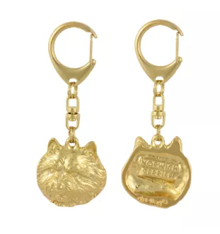 Norwich Terrier - Vergoldeter Schlüsselanhänger mit Hund, Handtaschenschmuck, Luxus-Accessoire der Marke Art-Dog