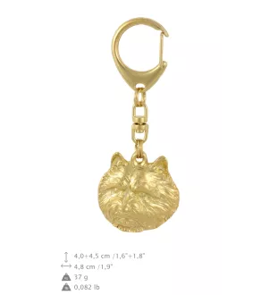 Norwich Terrier - Gilded key ring with dog, handbag decoration, luxury accessory by Art-Dog brand
