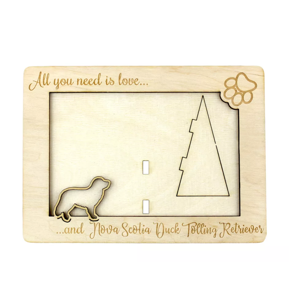 Nova Scotia Duck Tolling Retriever, Toller - Fotorahmen, gravierter Holzrahmen, ein schönes Gadget für den Hundeliebhaber von Art-Dog