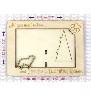 Nova Scotia Duck Tolling Retriever, Toller - Fotorahmen, gravierter Holzrahmen, ein schönes Gadget für den Hundeliebhaber von Art-Dog