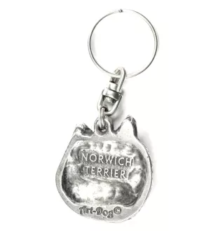 Norwich Terrier, Terrier de Norwich - Pendentif argenté avec un chien dans une boîte décorative, décoration de sac à main, pendentif de sac à dos par la marque Art-Dog