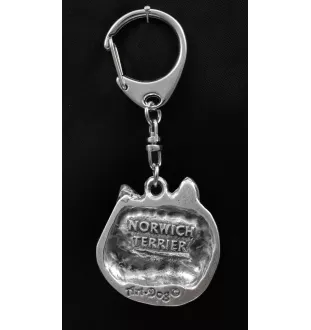 Norwich Terrier, Terrier de Norwich - Porte-clés argenté avec un chien dans une boîte cadeau, décoration de sac à main, pendentif de sac à dos par la marque Art-Dog