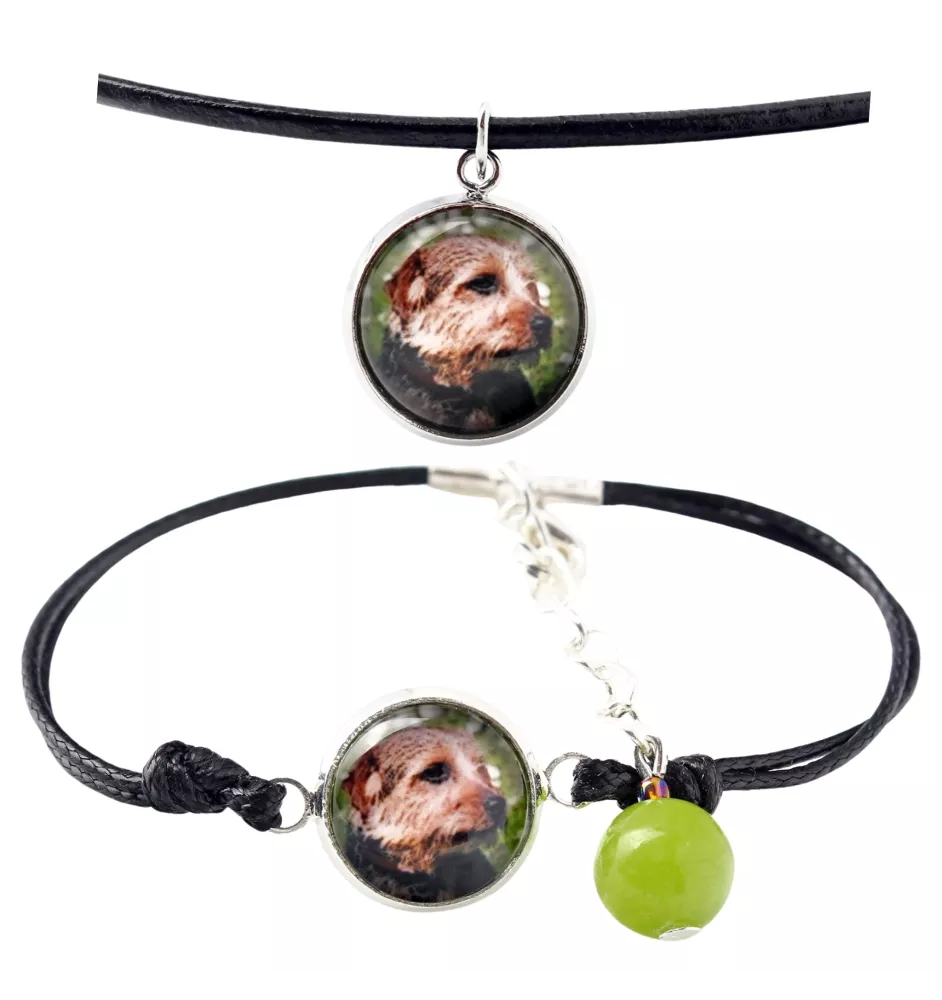 Norfolk Terrier - a set of jewelry with your photo, handmade set, bracelet and necklace by Art.-Dog brand
