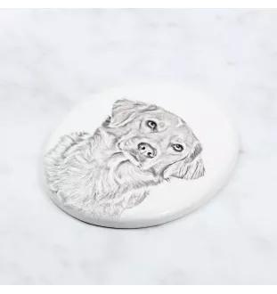 Nova Scotia Duck Tolling Retriever, Toller - Gedenktafel mit einem Foto eines Hundes, Grabplatte mit Druck, personalisierte ovale Platte der Marke Art-Dog