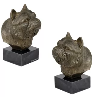 Norwich Terrier - Dog statue, bust on stone base, sculpture, trophy for dog show by Art-Dog brand
