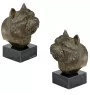 Norwich Terrier - Dog statue, bust on stone base, sculpture, trophy for dog show by Art-Dog brand