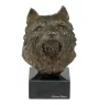 Norwich Terrier, Terrier de Norwich - Statue de chien, buste sur socle en pierre, sculpture, trophée pour exposition canine par la marque Art-Dog