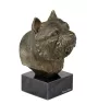 Norwich Terrier, Terrier de Norwich - Statue de chien, buste sur socle en pierre, sculpture, trophée pour exposition canine par la marque Art-Dog